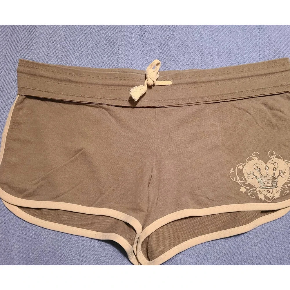 Mossimo Supply Co Yoga Shorts Women's Brown Flat Front Drawstring XL (M)